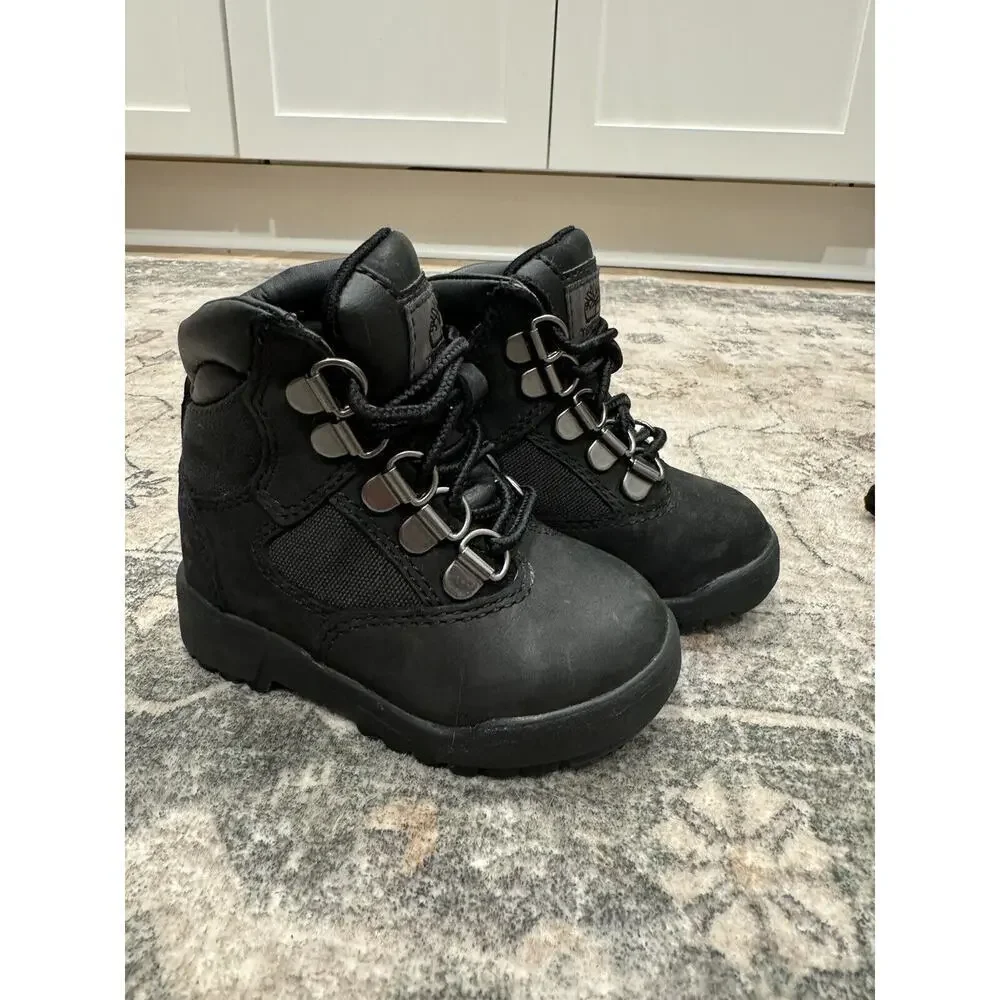 Timberland 6 inch‎ Field Boots - Toddler/baby Black Nubuck size 5C With Bonobos